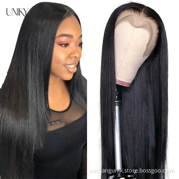 100% HUMAN HAIR 30 Inch Straight 4x4 13x4 Transparent Lace Highlight Human Hair Wigs 12a Virgin human Hair HD Full lace Wig